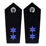 Schwarz/Blau RescPol Schulterklappen 2 Sterne blau (Modell H/Thü)