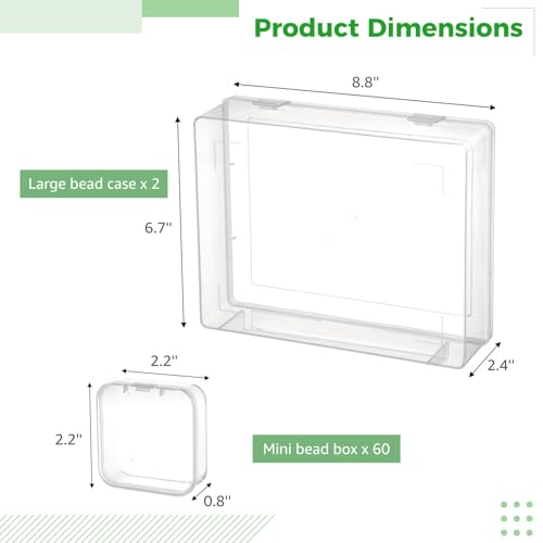 Boîtes de rangement pour petites perles : lot de 62 mini organisateurs - 3