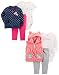 Carter's Baby Girls' 6-Piece Jacket and Vest Set, Denim Quilted/Pink Dot, 6 Months