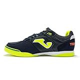  Joma Top Flex, Zapatilla de fútbol Sala, Azul Marino-Verde Flúor, Talla 6.5 US (39 EU)