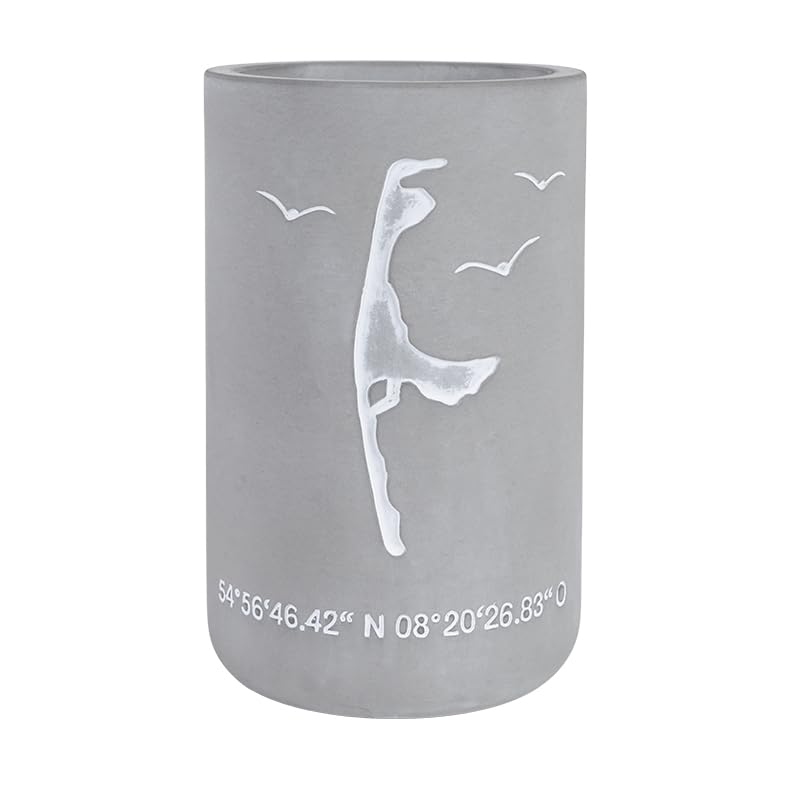 Flaschenkühler aus Beton, 20,5 cm Höhe, Grau Insel Sylt mit Koordinaten