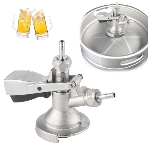 Tissting Coupleur de Fût de Type A, Tireuses à Bières en Acier Inoxydable avec Soupape de Surpression de Sécurité, G5/8 Keg Coupler Distributeur de Bière...