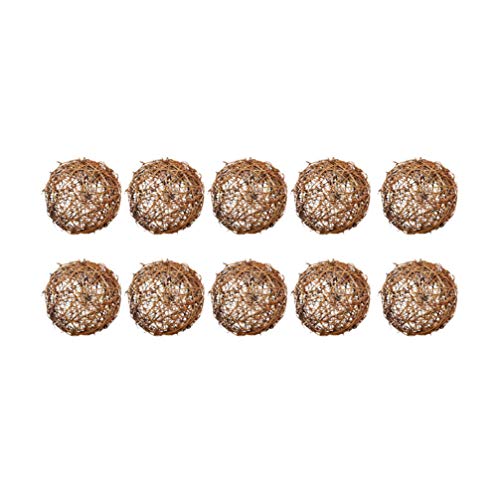 ARTIBETTER 10pcs Wicker Rattan Balls Natural Grapevine Ball Christmas Tree Ball Ornament Parrot Bird Chew Toys for Christmas Party Garden Wall Decoration 8cm