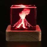 Volcano Night Lights Lava Lamp Volcano Eruption Ornament 3D Mini Lava Lamp Epoxy Resin Night Light Decorate A Room Decoration Creative Gifts for Kids Men and Women (Volcano)