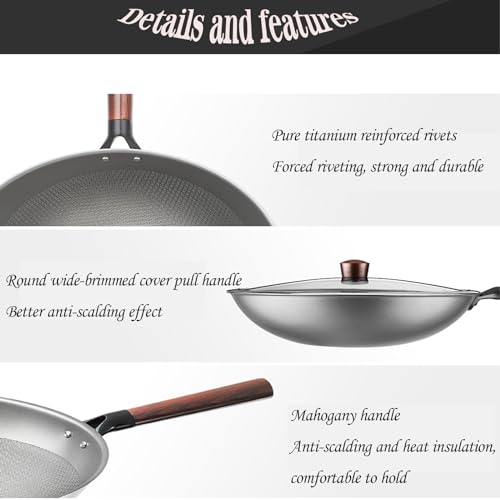 Wok Titanium Antiadherente 32 cm con Tapa de Vidrio miniatura 6