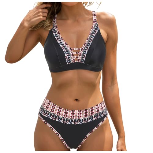 Traje De Baño Mujer Conjunto De Bikinis para Mujer Push Up Bikini Traje Baño Cintura Cuello En V Cruzado Delantero Bañador Natacion Bañadores Dos Piezas
