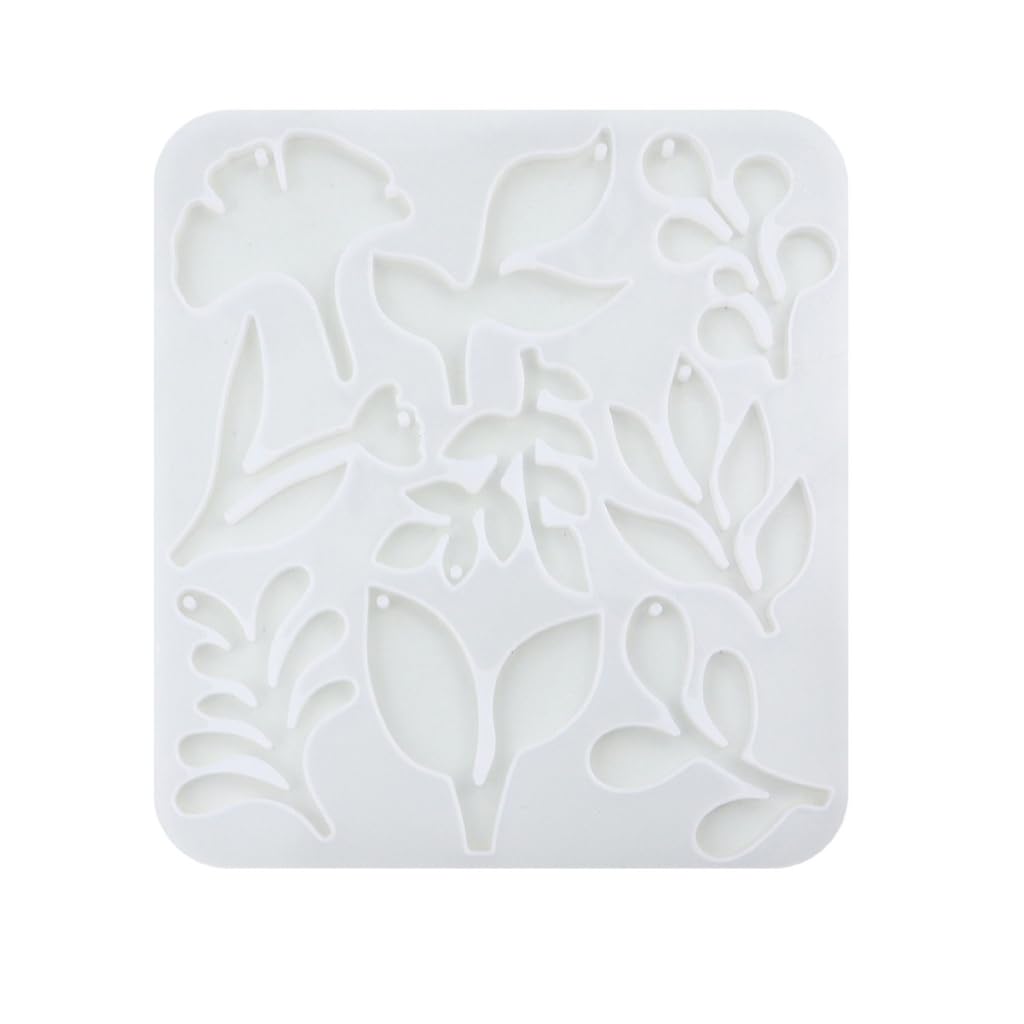 Moules Silicone Fleurs Résine KASFDBMO - 9 Cavités Avec Trous, Pour Bijoux, Pendentifs
