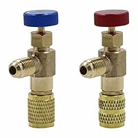 Klimaanlage Ventil Flüssigkeit Sicherheitsventil Kältemittelventil - Sicherheitsadapter Durchflussregelventil R410 R22 Anschluss Klimaanlagenteile für Klimaanlagen Füllung KäLtemittel, 2 Stück