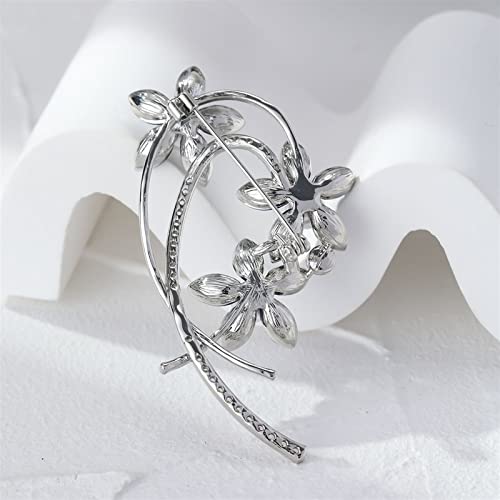 Broche de flor azul de zirconia cúbica para regalar a madres 4