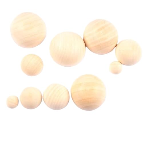 木製ハーフビーズ300個、25mmスプリットボール、DIYクラフト、ペイント、装飾プロジェクト用