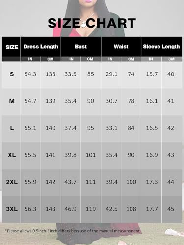 Image of Womens Plus Size Maxi Dresses Casual 3 /4 Sleeve Sundress Fall Wedding Guest Dress with Belt