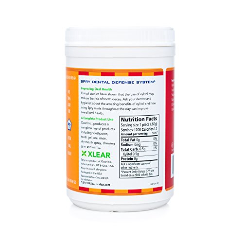 Spry Xylitol Cinnamon Mints Sugar Free Candy - Promote Oral Health, Increase Saliva Production, Stop Bad Breath, Non-GMO, Gluten-Free, 1200 Count (Pack of 1)