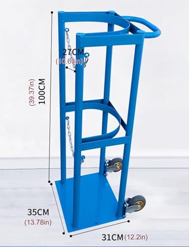 Chariot pour bouteille d'oxygène de 27 cm avec chaîne de sécurité - 3