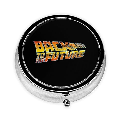 ピルケース バックトゥザフューチャー 携帯用 薬ケース 金属 くすりいれケース ピルボックス 薬箱 コンパクト 薬ポーチ 薬入れ おしゃれ 1日3回 かわいい 小型 丸型 小さい コンパクト 持ち運びやすい 小分け 仕切り付き 小物入れ 老人 子供旅行に便