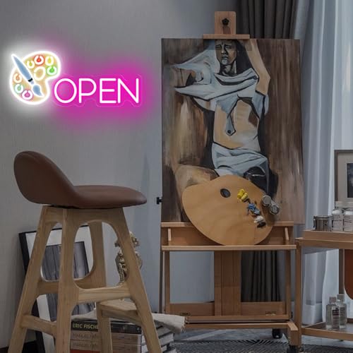 Image of Paint Tray Open Neon Sign Art LED Light Painting Room Wall Decor | USB Powered Dimmable Paint Palette Neon Sign Art Studio Decor 17.7 inchx7.7 inch