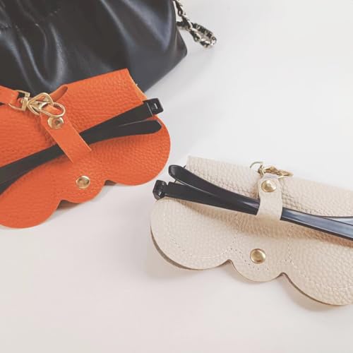 Image of Leather Sunglasses Case Portable Leather Sunglass Holder for Bag Sunglasses Bag for Travel 2 Pcs Glasses Organizer Bag with Strap for Women and Men