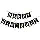 Redreo Geburtstag Wimpelkette Happy Birthday Banner 5 Meter, Geburtstag Deko Zubehör Party Dekoration Banner Geeignet für alle Altersgruppen (Schwarz)