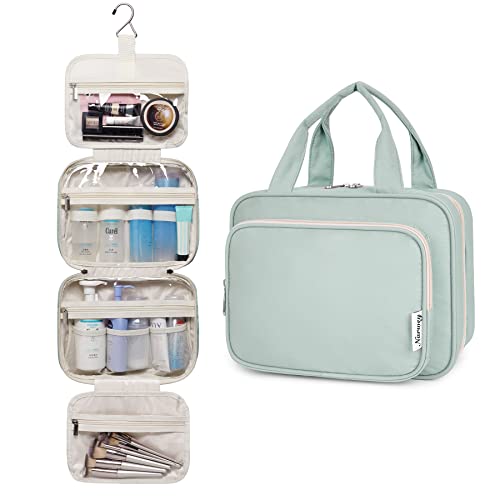 Narwey Hanging Toiletry Bag For Women Travel Makeup Bag Organizer Toiletries Bag For Travel Size Essentials Accessories Cosmetics (Mint Green (Medium)) #TOP1