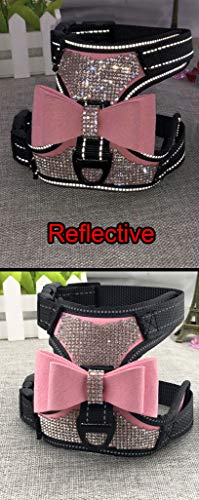 Newtensina Fliegen Hundegeschirr mit Diamante - Rosa - L