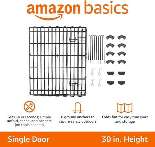 Amazon Basics YE128061A-30-2 Foldable Metal Exercise Pet Play Pen thumb #4