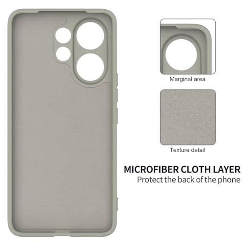 Image of DIZORO Microfiber Candy Back Cover Case for Vivo V60 5G / V60e 5G / Vivo T4 Pro 5G Soft Silicone Rubberized Case with Camera Protection (TPU, Titanium)