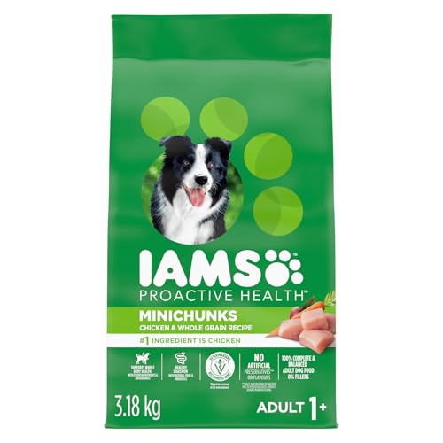 IAMS Proactive Health Minichunks Dry Dog Food – Crunchy Kibble for Adult Dogs – Chicken & Whole Grain Recipe – 3.18KG (7LB) Bag image 3