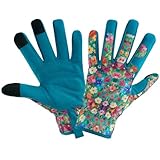 IYICLOTH Gardening Gloves for Women, Breathable Leather Garden Gloves with Grip, Thorn-Proof Puncture-Resistant Floral Printed Yard Work Gloves