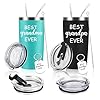 Gifts for grandma and grandpa grandparents christmas gift best grandma grandpa ever gifts from grandkids 2 pack 20oz stainless steel insulated travel tumbler with lid and straw keychains  urban country home decor