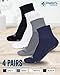 Diabetic Socks with Grips for Women and Men - 4 Pair | Black, White, Navy, Gray| Neuropathy Socks | Non Slip Socks for Elderly | Slipper Socks with Grippers | Diabetic Ankle Socks for Men