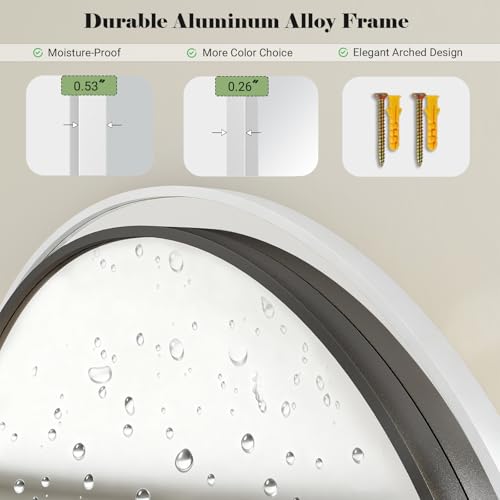Image of Mirror Full Length, 28 inchx71 inch Large Arched Floor Full Length Mirror with Stand, Room Decor Big Full Body Floor Mirror with HD Tempered Glass Aluminum Frame for Bedroom Living Room, White