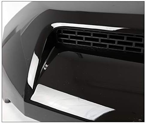 Mesh Front Upper Grille+Hood Bulge Molding Silver/Gloss Black Shell Compatible with 2014-2021 Toyota Tundra