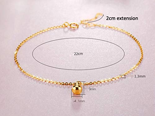 Tobilleras de oro 18k ajorca para el tobillo de calabaza color oro amarillo para mujer 2