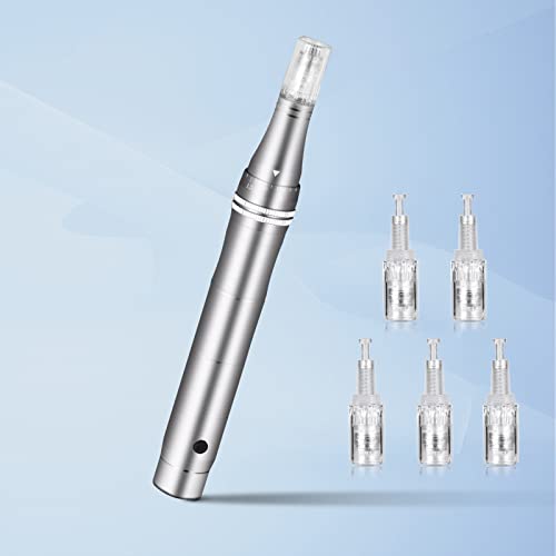 CARER SPARK,Dermapen Eléctrico, Dermaroller 0,25 mm a 2 mm, con 5 cartuchos inalámbricos recargables USB, antienvejecimiento (Derma Pen)