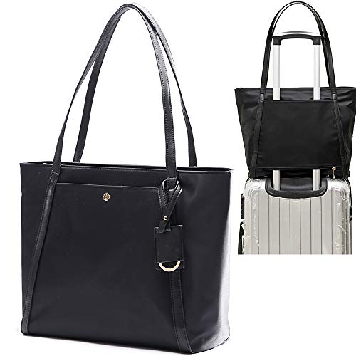 Handtasche Damen von Miss Fong, Taschen Shopper Damen Handtasche Henkeltasche Damen Nylon mit im Taschenorganistator und RFID-Blockierung (Schwarz)