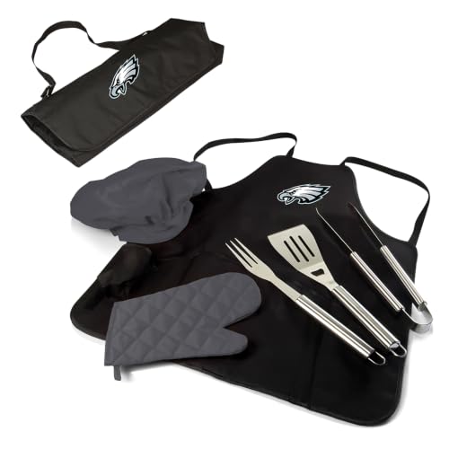 Image of Picnic TIME BBQ Apron Tote Pro Grill Set, (Black with Gray Accents)