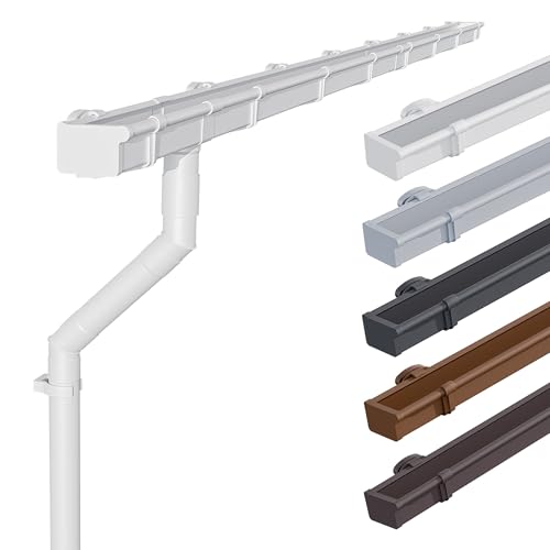 INEFA Dachrinnen Set Gartenhaus, NW68 / 68mm Kastenrinne 3m Weiß Regenrinnen PVC für Pultdach, Made in Germany