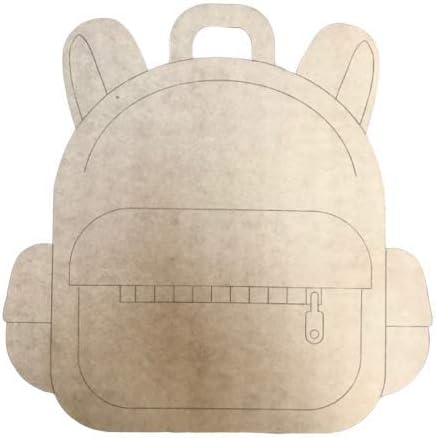 Book Sack Wood Cutout, Paintable Unfinished Shape, Door Hanger 12''