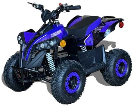 E-Volt 1000 Watt Electric ATV Quad, Blue and Black, Kids Youth Four Wheeler