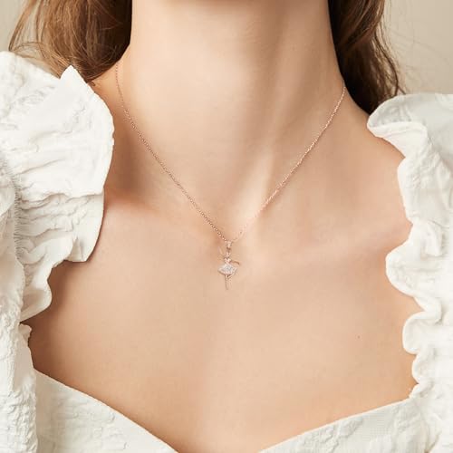 Ballerina Ballet Necklace for Girls Teens Women - Sterling Silver Hypoallergenic Adjustable Ballet Pendant Charm Necklace Dance Recital Gifts for Dancer Daughter Granddaughter Niece for Birthday3