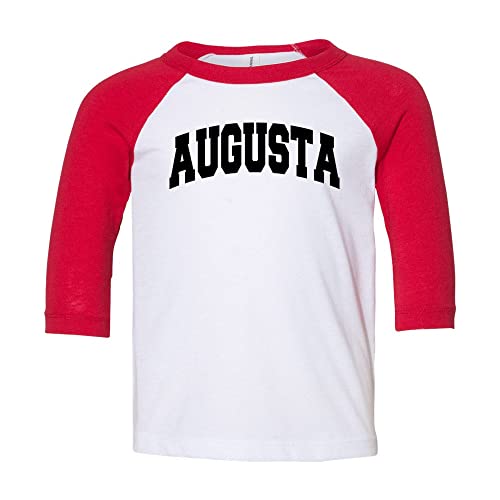 Augusta Collegiate Kids Three-Quarter Raglan Sleeve Baseball Shirt Toddler 5T White/Red