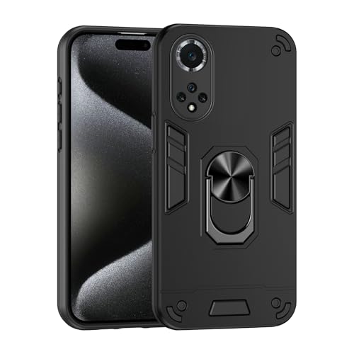 Lucyliy Compatible for Huawei nova 9 Case [with Tempered Glass Screen Protector] Compatible with Honor 50 NTH-NX9 NTH-AN00 Phone Case Cover Black