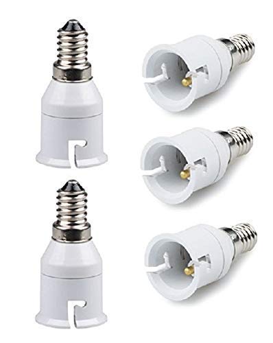 VRCT E14 to B22 Screw Base Socket Lamp Holder Light Bulb Converter Adapter (Random Colour) 5 pieces