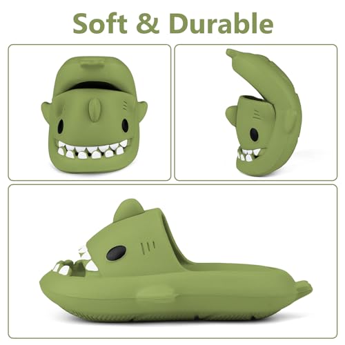 Image of Kids Shark Cloud Slides | Toddler Boys Girls Shower Slippers | Boys Girls Cute Cartoon Fish Flip Flops | Beach Pool Home Sandals | Quick Dry Non-Slip