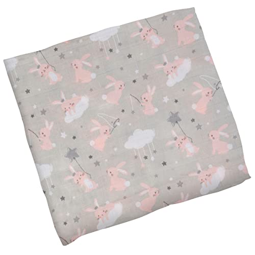Image of Stephen Joseph, Muslin Swaddle Blanket for Baby Girls and Boys, Newborn Receiving Blanket for Swaddling, 100% Cotton Baby Swaddle Wrap, Receiving Swaddle Wrap, 47 x 47 inches, Bunny