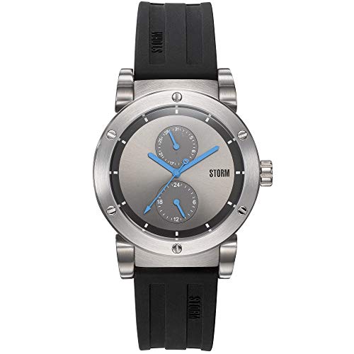 Image of STORM HYDRON V2 RUBBER - Multifunctional Design with Date/24-Hour, Silicon Strap for Comfort, Contemporary Brushed Steel Finish, 50M Water Resistance, For Active Lifestyles with Style and Reliability.