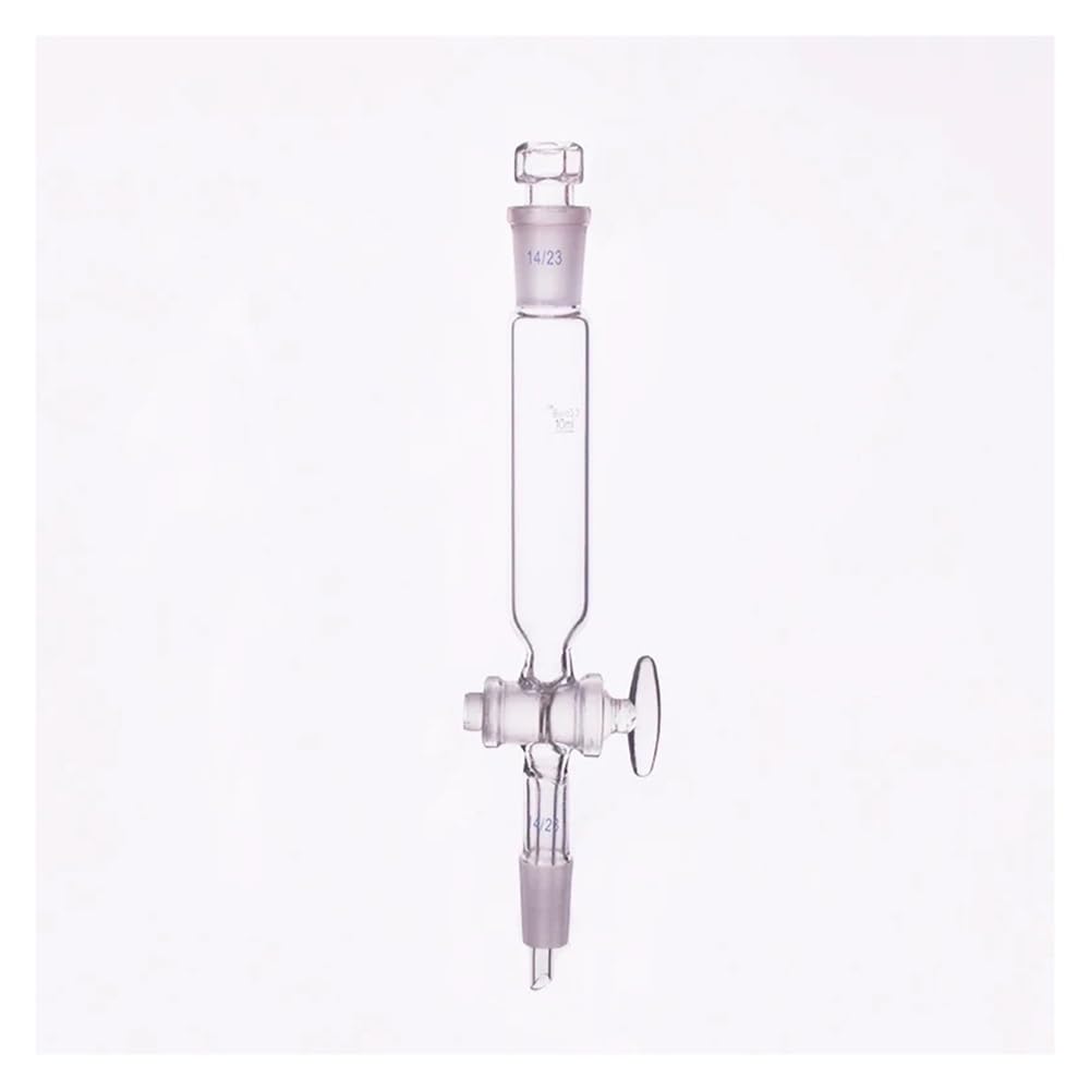 Cristalería de Laboratorio Embudo de decantación cilíndrico de boca esmerilada, 10 ml-50 ml, unión 14/23, sin marca de verificación, vidrio de borosilicato.(Glass valve 25mL)