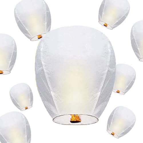 Paper Lanterns 15 pcs white（with a Marker Pen）,Suitable for Party