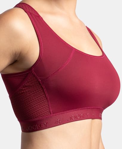 Image of Jockey AP20 Women Wirefree Padded Tactel Nylon Elastane Stretch Full Coverage Racerback Styling Active Sports Bra with StayFresh and StayDry Treatment