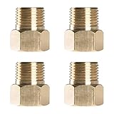 Alanfox 4 Pcs Solid Brass Pipe Fittings, Reducer Adapter, 1/2' NPT Male 1/2' NPT Female Lead Free...