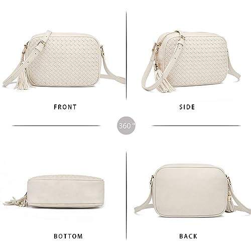 Image of AFKOMST Woven Crossbody Bag, Small Summer Purse and Boho Bag for Women | Vegan Leather, Roomy Space, 2.3L Capacity, fits iPad mini /Long Wallet /Kindle, Versatile for Daily Use /Casual /Date /Office